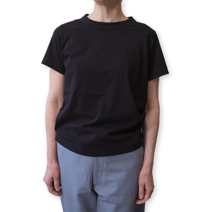 ホームスパン天竺半袖Tシャツ #ブラック- リントータルファッションプレイス