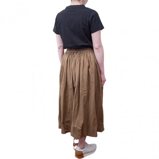 Homspun[ホームスパン]バルキーシーチング ダブルポケットギャザースカート#オリーブ- ミナペルホネン正規取扱店リントータルファッションプレイス