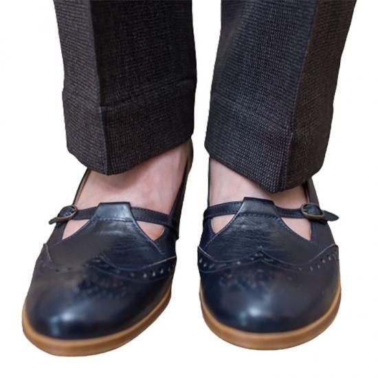 Chausser(ショセ)Tストラップパンプス #ネイビー - リントータル