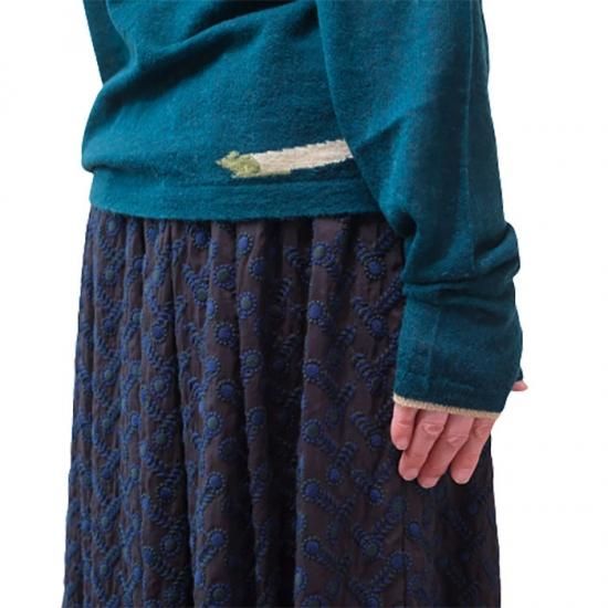ANTIPAST 　刺繍スカート Antipast(アンティパスト) 刺繍スカート ＃ネイビー | Lin total
