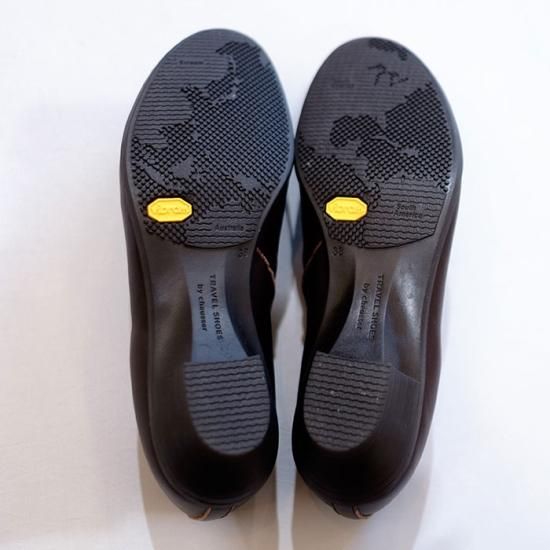 美品TRAVELSHOESトラベルシューズバイショセ22.5cm ダークブラウン TRAVEL SHOES by chausser (トラベルシューズバイショセ