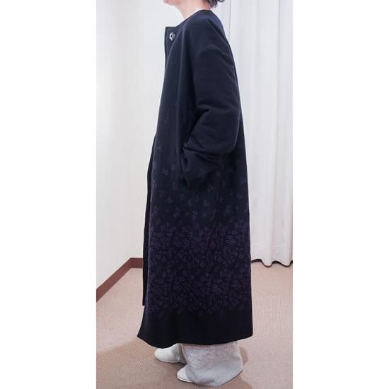 【ANTIPAST】★ウールコート★ウール×コットン★レース★濃紺★日本製 ANTIPAST】☆ウールコート☆ウール×コットン☆レース☆濃紺☆日本製