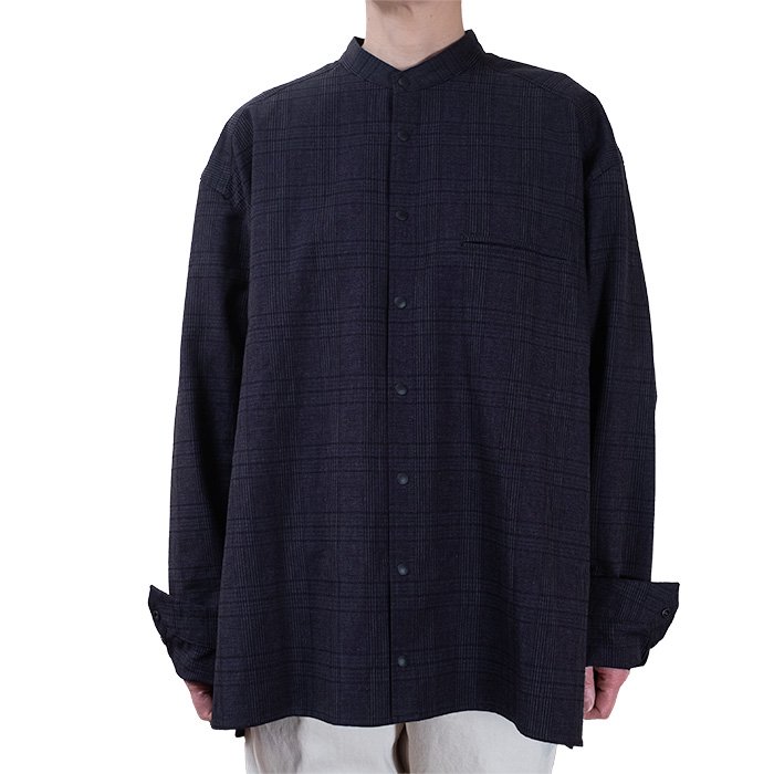 ippei takei [イッペイタケイ] stand collar shirts ＃navy check