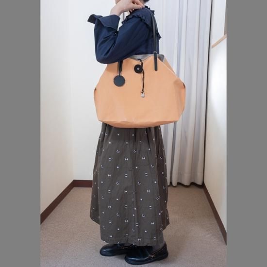 homspun コットントリプルツイル フリルブラウス #ネイビー