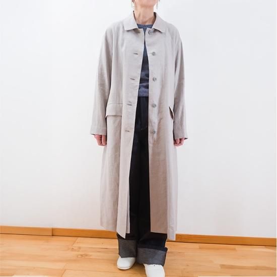 KOFTA [コフタ] 40 Linen ステンカラーコート #アイスグレー