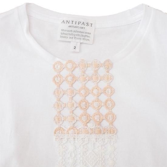 Antipast(アンティパスト) パッチワークTシャツ #ホワイト