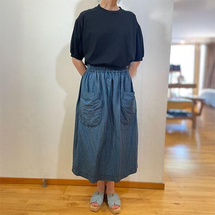 homspun(ホームスパン) コットンリネンマット ギャザースカート