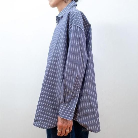 Tenderloin ネイビー ストライプ シャツ 人気品！ TENDERLOIN ネイティブ シャツ 長袖 ストライプ