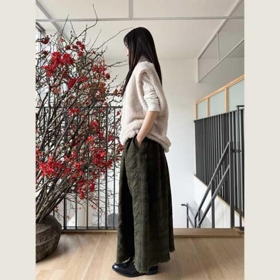 Honnete [オネット] ダブルフェイスボアベスト ライトグレー - リン