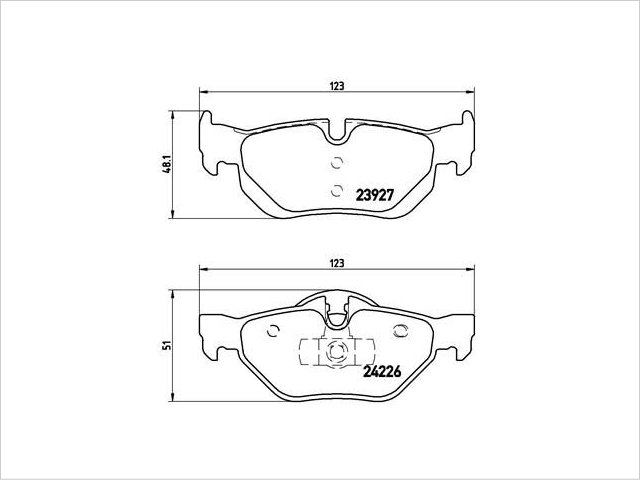 P06038N：BMW リアブレーキパッド BREMBO 低ダスト セラミック 新品 3