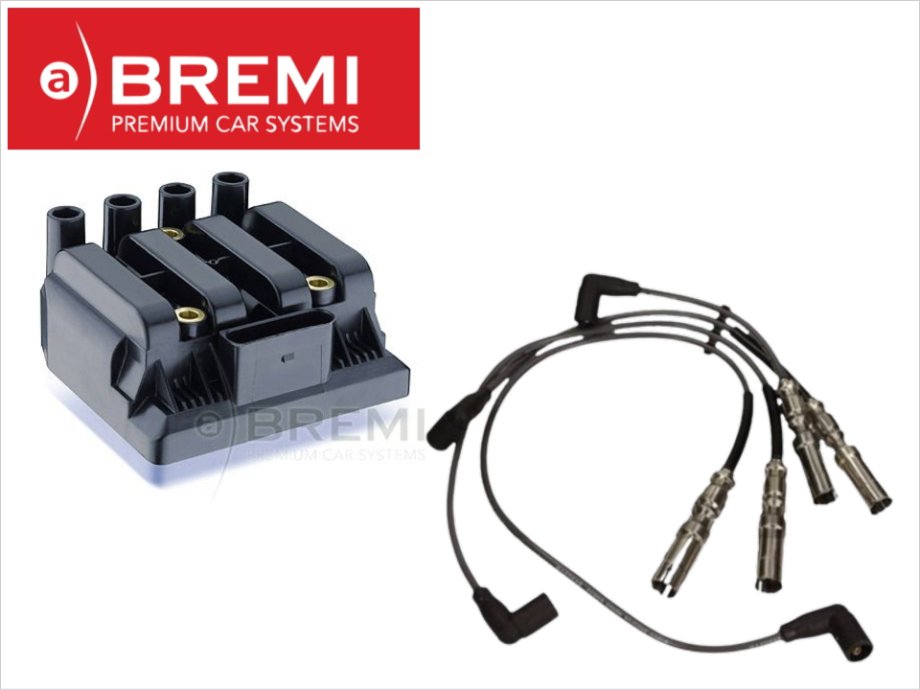 BREMI 新品 VW イグニッションコイル+プラグコードセット ゴルフ4