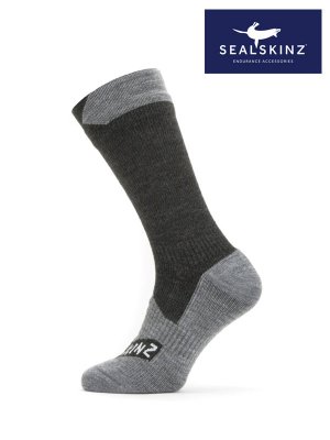 SEALSKINZ｜All Weather Mid Length Sock #Black/Grey Marl [11100061-0101] _ Season Select | シーズンセレクト