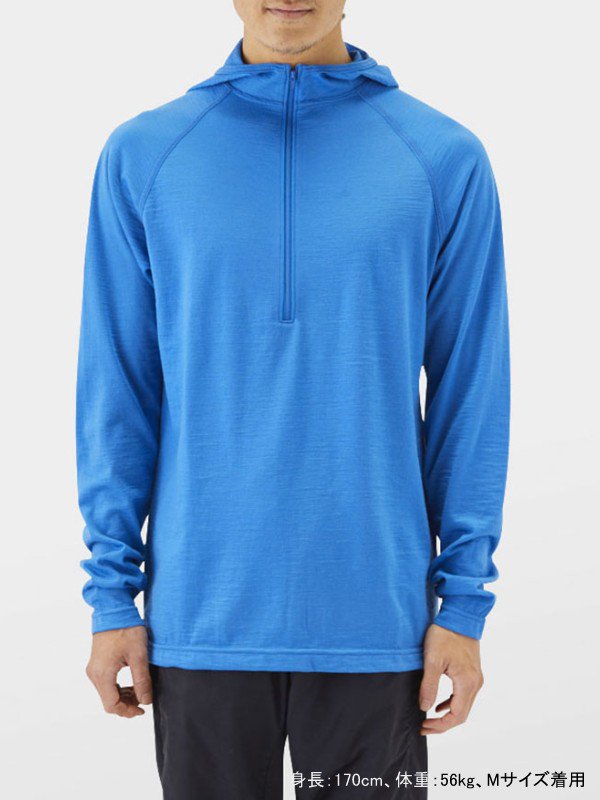 100% Merino Light Hoody (unisex) #Blue _ 山と道 | ヤマトミチ