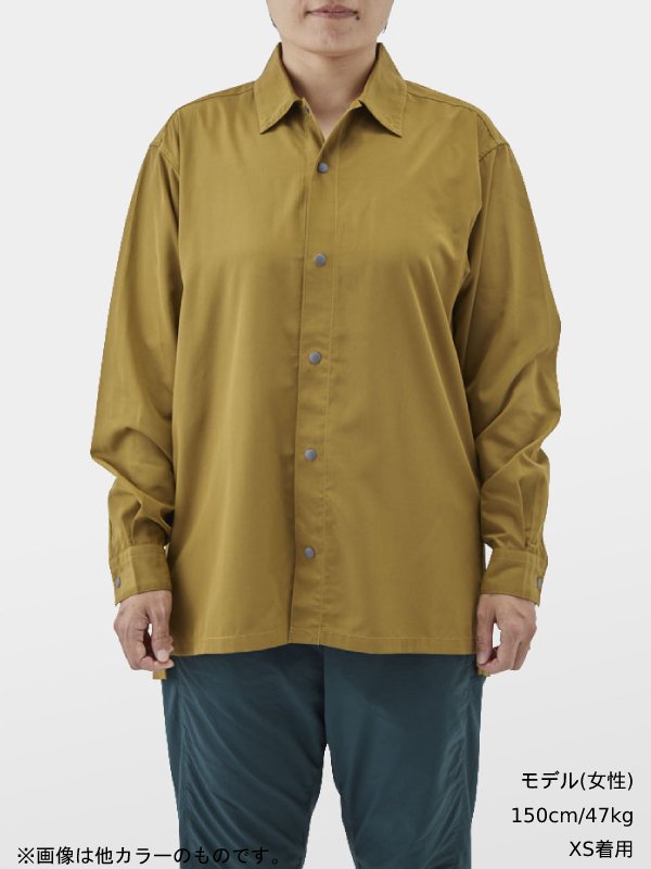 山と道 Bamboo Shirt Clove Brown Lサイズ-