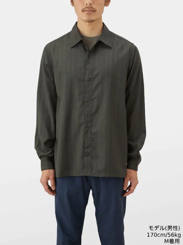 山と道｜ヤマトミチ Merino Shirt (unisex) #Olive/Black Stripe