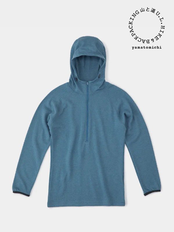 山と道｜ヤマトミチ DF Mesh Merino Hoody (unisex) #Slate Blue