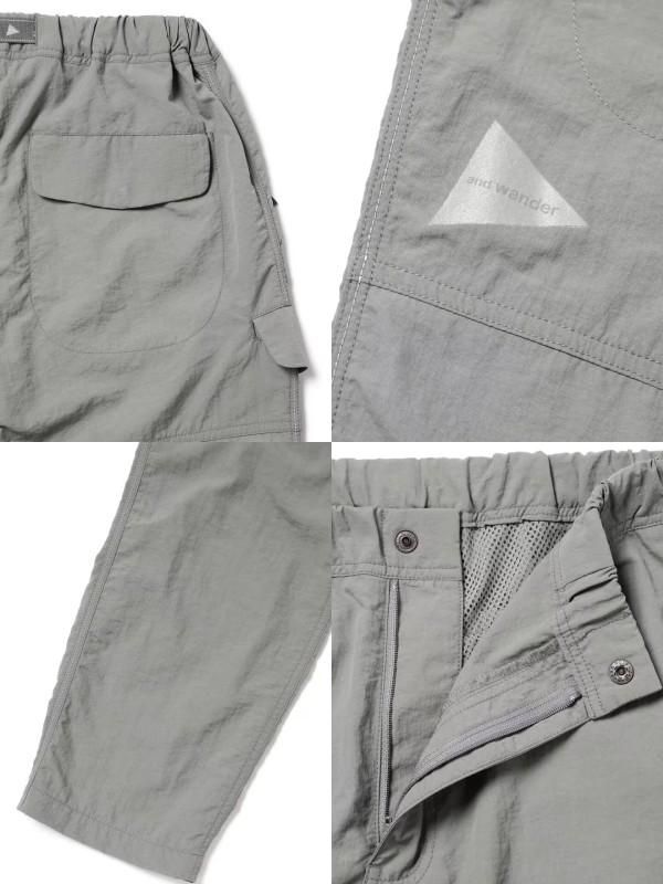 andwander｜アンドワンダー Women's Ny taffeta hiker pants #gray