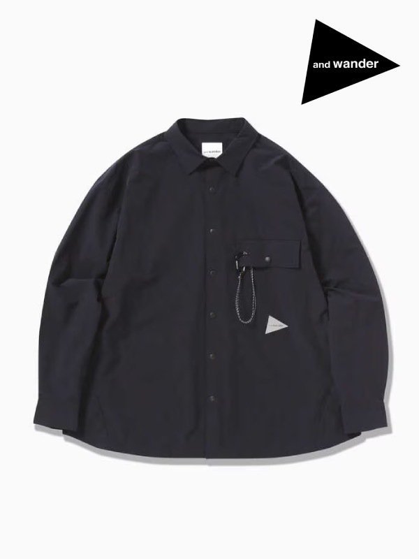 andwander｜アンドワンダー light w cloth shirt #navy [5743283071]