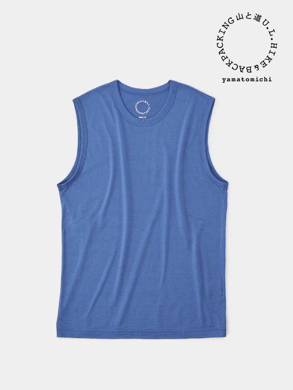 山と道｜ヤマトミチ M's 100% Merino Light Sleeveless #Jay Blue