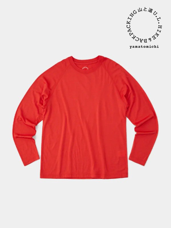 山と道｜ヤマトミチ 100% Merino Light Long Sleeve (unisex) #Red