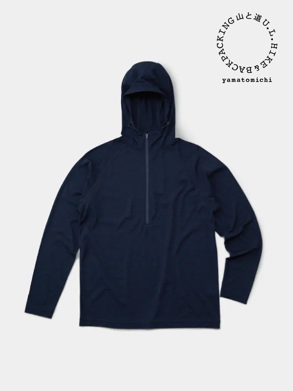 山と道｜ヤマトミチ 100% Merino Light Hoody (unisex) #Navy