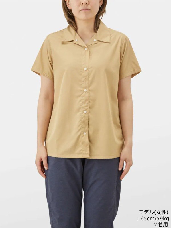 山と道 bamboo short sleeve shirt women M-