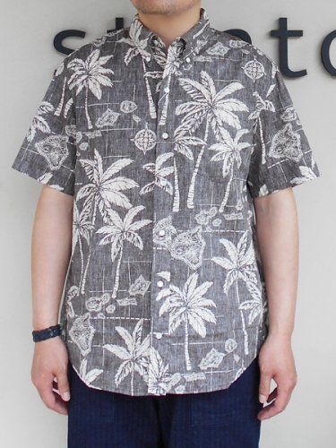 LANI'S General Store 【ラニーズジェネラルストア】 Hawaiian Button Down Shirts / Palm  Trees (Men's) - 『strato』 Jackman,NARU,Ordinary Fits,Manual Alphabet