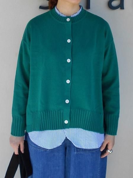 mao made 【マオメイド】 異ゲージリブ クルーネックコットンカーディガン (Ladies') - 『strato』  Jackman,NARU,Ordinary Fits,Manual Alphabet ,Traditional Weatherwear,mao