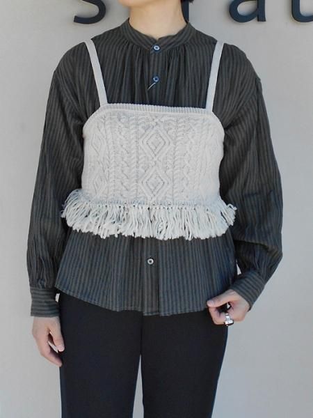 夏セール開催中 MAX80%OFF！ Le (Ladies ケーブル編みビスチェ メランジュ】 【ル Melange トップス