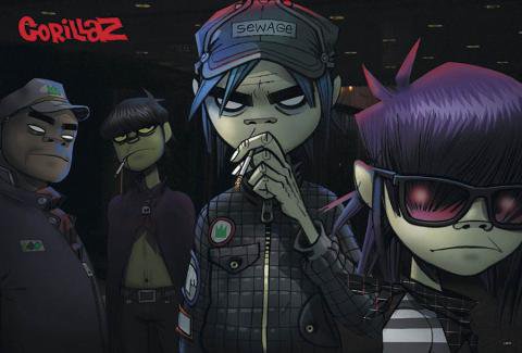 ゴリラズ（Gorillaz）ポスター■ [J-4910]- 通販ポスター『映画、音楽、洋楽、ロック、 アーティスト、少女時代、バイク  』各種ポスターあります！ポスター販売サイト”h2fposters.com”