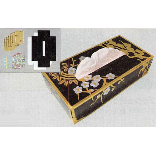 プッシュカラー螺鈿蒔絵飾ティッシュボックス B05-0880 美術出版 