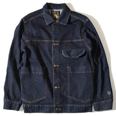 ALDIES/アールディーズ 『Double Happiness Denim Jacket』 ダブルハピネスデニムジャケット Navy - ALDIES  Online Shop