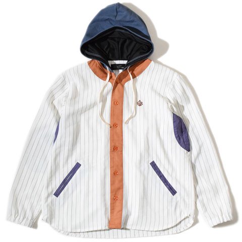 ALDIES/アールディーズ 『Hood Baseball Shirts』フードベースボールシャツ White - ALDIES Online Shop