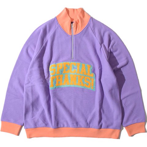 ALDIES/アールディーズ 『Special Thanks Half Zip Sweat』 スペシャルサンクスハーフジップスウェット Purple  - ALDIES Online Shop