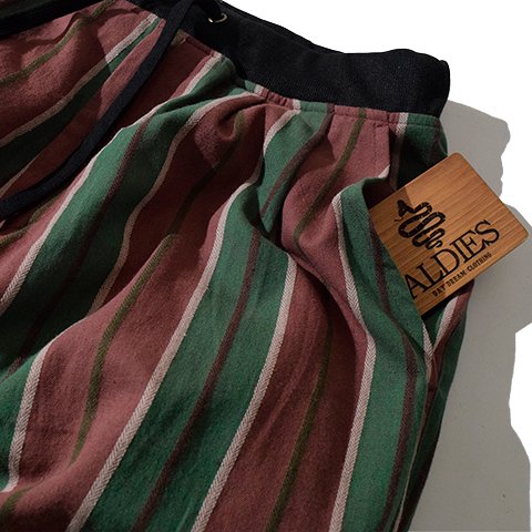 ALDIES/アールディーズ 『Stripe Rib Pants』 ストライプリブパンツ Green - ALDIES Online Shop