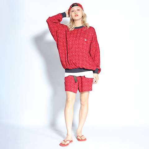 ALDIES/アールディーズ Tehran Big Crew Neck Red | ビッグトレーナー 