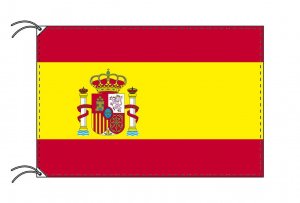 スペイン 国旗 紋章入り DXセット 70×105cm国旗 紋章入り アルミ合金ポール 壁面設置部品のセット 日本製 世界の国旗シリーズ