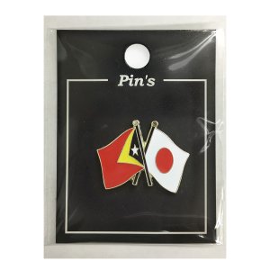 ピンバッジ2ヶ国友好 日本国旗 東ティモール国旗 約 mm