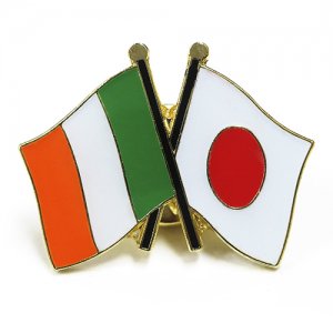 ピンバッジ2ヶ国友好 日本国旗 アイルランド国旗 約 mm