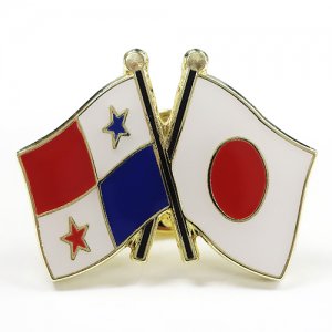 ピンバッジ2ヶ国友好 日本国旗 パナマ国旗 約 mm