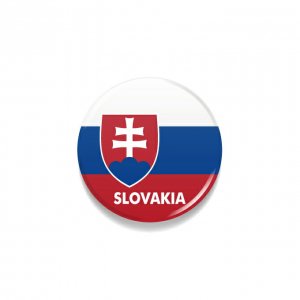 缶バッジ スロバキア 国旗柄 直径約3cm 世界の国旗缶バッジ シリーズ