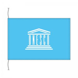 UNESCO ユネスコ 国際連合教育科学文化機関 旗 卓上旗 旗サイズ16×24cm テトロントロマット製 日本製 世界の旧国旗・世界の組織旗シリーズ