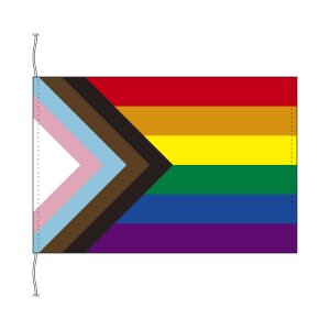 プログレス プライド フラッグ Progress Pride Flag 16×24㎝ テトロン