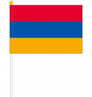 手旗 応援旗サイズ アルメニア国旗 ポール付き 25 37 5ｃｍ トスパ世界の国旗販売ショップ