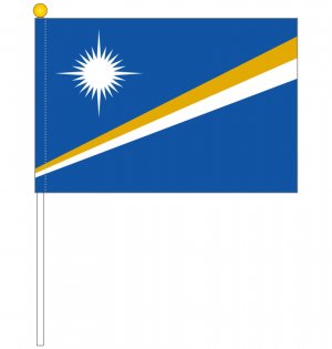 手旗 応援旗サイズ マーシャル諸島国旗 ポール付き 25 37 5ｃｍ トスパ世界の国旗販売ショップ