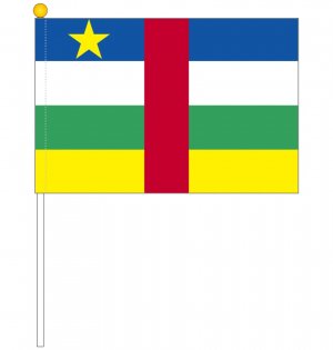 手旗 応援旗サイズ 中央アフリカ国旗 ポール付き 25 37 5ｃｍ トスパ世界の国旗販売ショップ