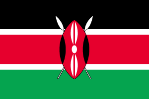 ケニア 国旗 アクリル卓上旗[旗サイズ：16×24ｃｍ]