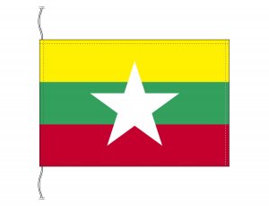 ミャンマー 国旗 卓上旗 旗サイズ16×24cm テトロントロマット製 日本製 ...