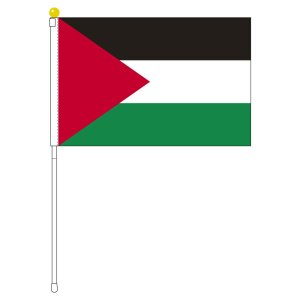 パレスチナ国旗 ポータブルフラッグ 旗サイズ25×37.5cm テトロン製