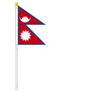 ネパール国旗 ポータブルフラッグ 旗サイズ25×37.5cm テトロン製 日本